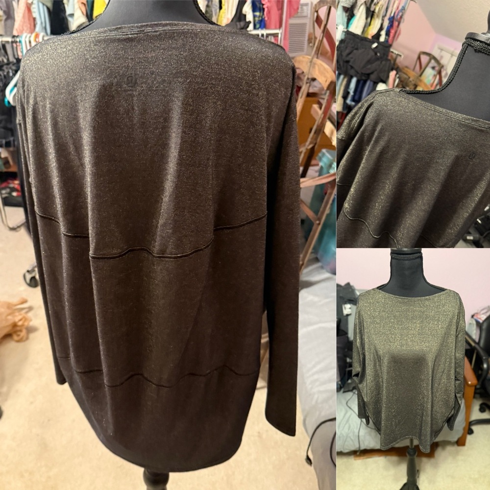 Lululemon Black with gold specs Relaxed Fit Knit Top for Everyday Comfort